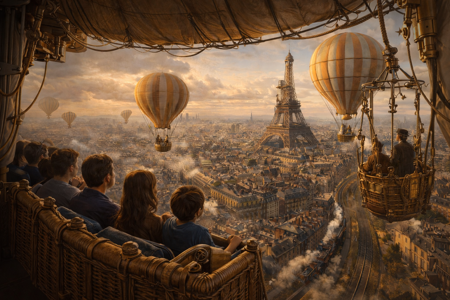 Concept art for the Around the World in 80 Days balloon flight