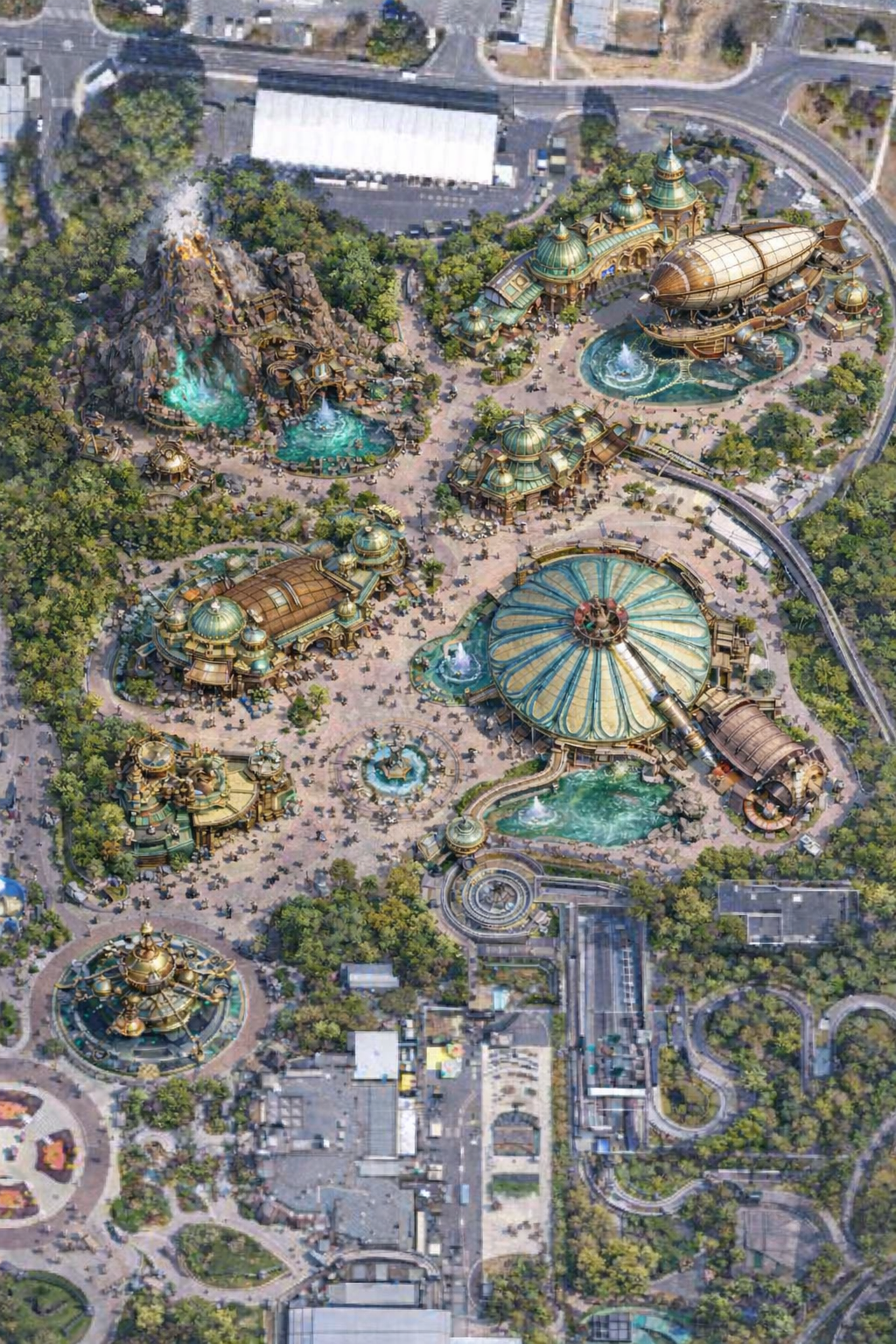 Bird's-eye concept view of Discoveryland