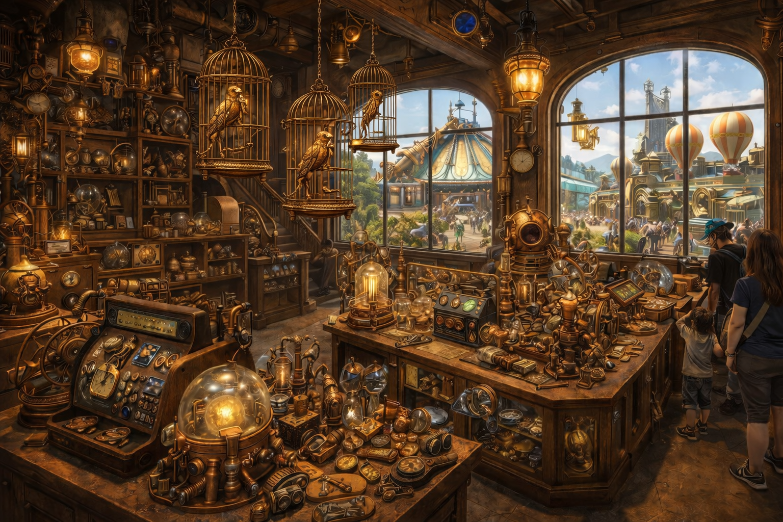 Concept art of the Inventor's Workshop retail space